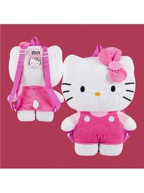 Hello Kitty Plush Mini Backpack Pink Bow Sanrio Kawaii Y2K Bag NWT